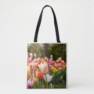 Farbiger Frühlings-Tulpen-Garten-Naturfotografie  Tasche