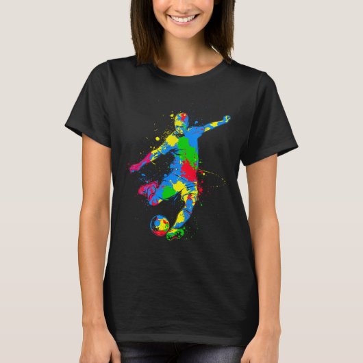 Farbiger Fußballspieler T-Shirt (Vorderseite)