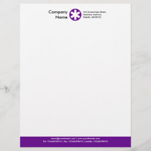 Farbiger Fußbereich (Stern-Logo) - Violett Briefbogen