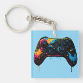 Farbiger Gamecontroller-Aufkleber  Schlüsselanhänger (Vorderseite)