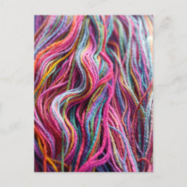 Farbiger Garn Magenta Rosa Stricken Postkarte