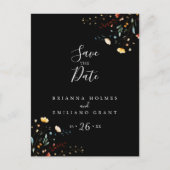 Farbiger Garten Wildblume Save-the-Date Postkarte (Vorderseite)