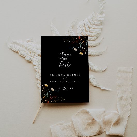 Farbiger Garten Wildblume Save-the-Date Postkarte