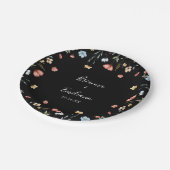 Farbiger Garten-Wildblumen-Hochzeitskuchen Pappteller (Schrägansicht)