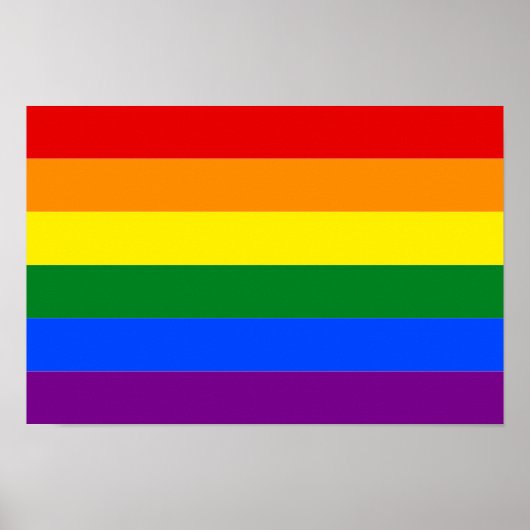 Farbiger Gay Pride Regenbogenstreifen Flag-Banner Poster (Vorne)