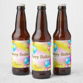 Farbiger Geburtstag Bierflaschenetikett (Flaschen)