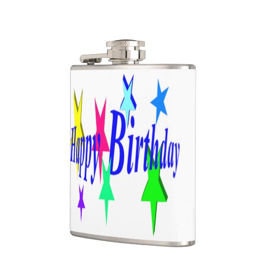 Farbiger Geburtstag Flachmann (Links)