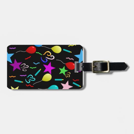 Farbiger Geburtstag Gepäckanhänger (Vorderseite horizontal)