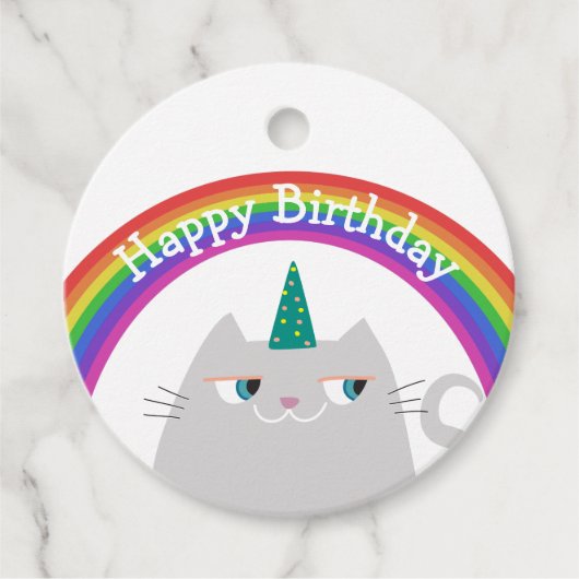 Farbiger Geburtstag Geschenkanhänger (Vorderseite)