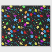 Farbiger Geburtstag Geschenkpapier (Flach)