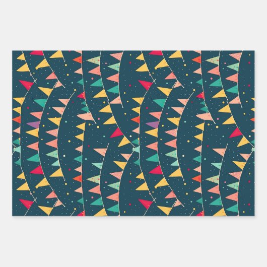 Farbiger Geburtstag Geschenkpapier Set (Vorderseite 3)