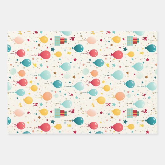 Farbiger Geburtstag Geschenkpapier Set (Vorderseite 2)