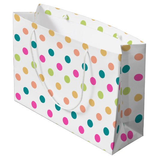 Farbiger Geburtstag große Geschenktasche Geschenktüte (Rückseite Schrägansicht)