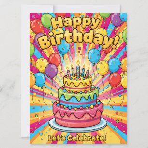 Farbiger Geburtstag. Karte