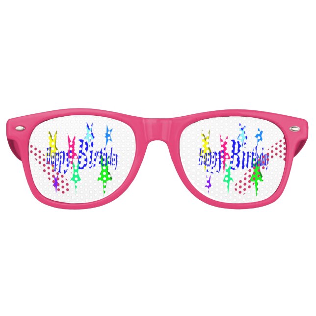 Farbiger Geburtstag Partybrille (Vorderseite)