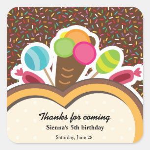 Farbiger Geburtstag Quadratischer Aufkleber