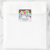 Farbiger Geburtstag Quadratischer Aufkleber (Tasche)