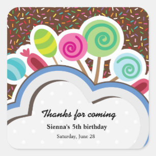 Farbiger Geburtstag Quadratischer Aufkleber