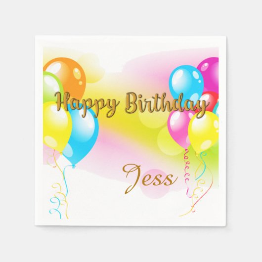 Farbiger Geburtstag Serviette (Vorderseite)