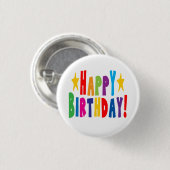 Farbiger Geburtstagstext Button (Vorne & Hinten)