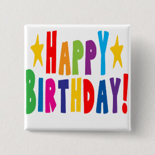 Farbiger Geburtstagstext Button