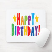 Farbiger Geburtstagstext Mousepad (Mit Mouse)