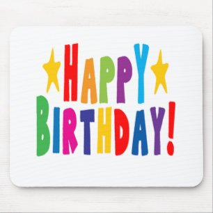 Farbiger Geburtstagstext Mousepad