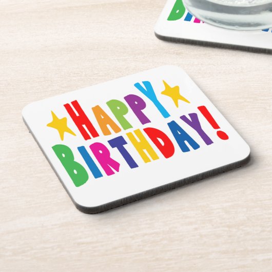 Farbiger Geburtstagstext Untersetzer (Linke Seite)