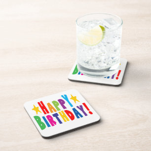 Farbiger Geburtstagstext Untersetzer