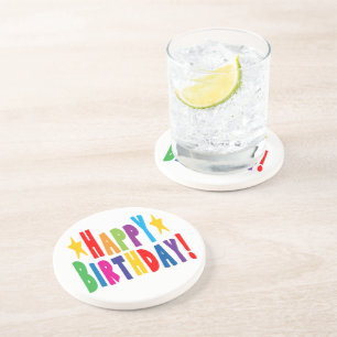 Farbiger Geburtstagstext Untersetzer