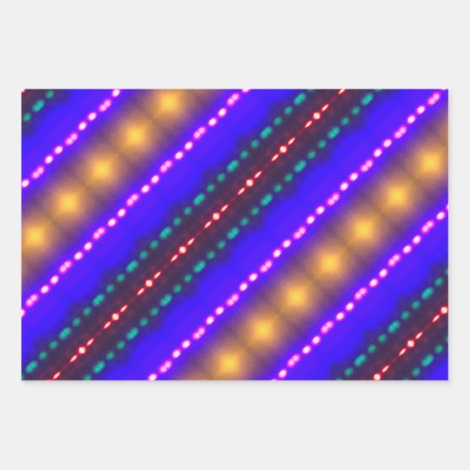 Farbiger Gemusterter Designer Geschenkpapier Set (Vorderseite 3)