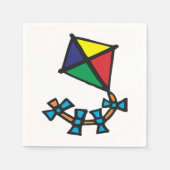 Farbiger geometrischer Drachen mit Bogen-Schwanz Serviette (Vorderseite)
