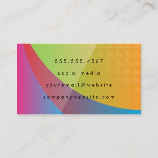Farbiger geometrischer Hintergrund Visitenkarte (Rückseite)