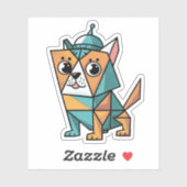 Farbiger geometrischer Hund Aufkleber (Blatt)