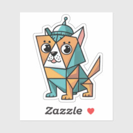 Farbiger geometrischer Hund Aufkleber