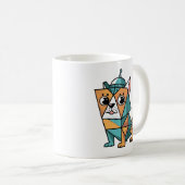 Farbiger geometrischer Hund Kaffeetasse (VorderseiteRechts)