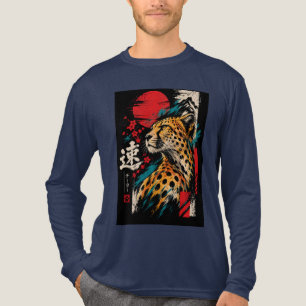 Farbiger Gepard Japanischer Streetwear – Wild und  Tri-Blend Shirt