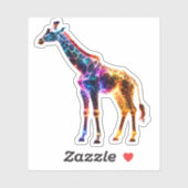 Farbiger gläserner Giraffe Aufkleber (Blatt)