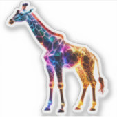 Farbiger gläserner Giraffe Aufkleber (Vorderseite)