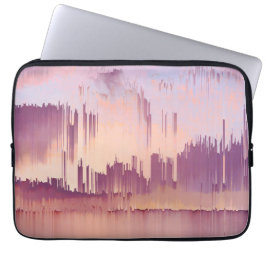 Farbiger Glitch-Sonnenuntergang-Horizont Laptopschutzhülle