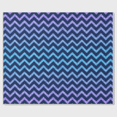 Farbiger Glitzer Blau Zickzack Zigzag Muster Geschenkpapier (Flach)