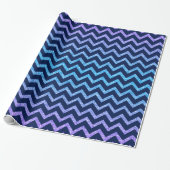 Farbiger Glitzer Blau Zickzack Zigzag Muster Geschenkpapier (Ungerollt)