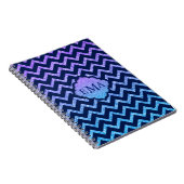 Farbiger Glitzer Blau Zickzack Zigzag Muster Notizblock (Rechte Seite)
