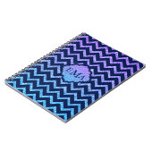 Farbiger Glitzer Blau Zickzack Zigzag Muster Notizblock (Linke Seite)