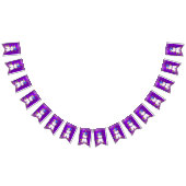 Farbiger Glitzer Einhorn Lila Wimpelkette (Alle)
