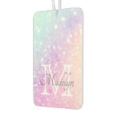 Farbiger Glitzer Girly Personalisiert Monogram Autolufterfrischer (Links)