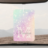 Farbiger Glitzer Girly Personalisiert Monogram Autolufterfrischer