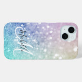 Farbiger Glitzer Hübsch Bokeh Mit Monogramm Case-Mate iPhone Hülle (Rückseite (Horizontal))