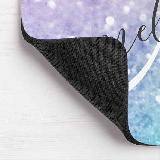 Farbiger Glitzer Hübsch Bokeh Mit Monogramm Mousepad (Ecke)