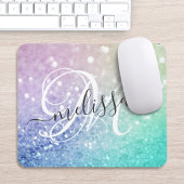 Farbiger Glitzer Hübsch Bokeh Mit Monogramm Mousepad